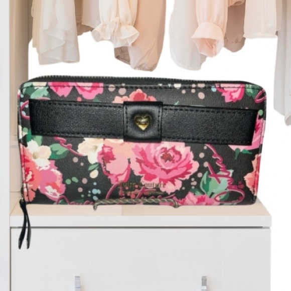 Juicy Couture ‘Pick Ur Petal’ Black  Wallet & Card Organizer, bow on front - Picture 4 of 13